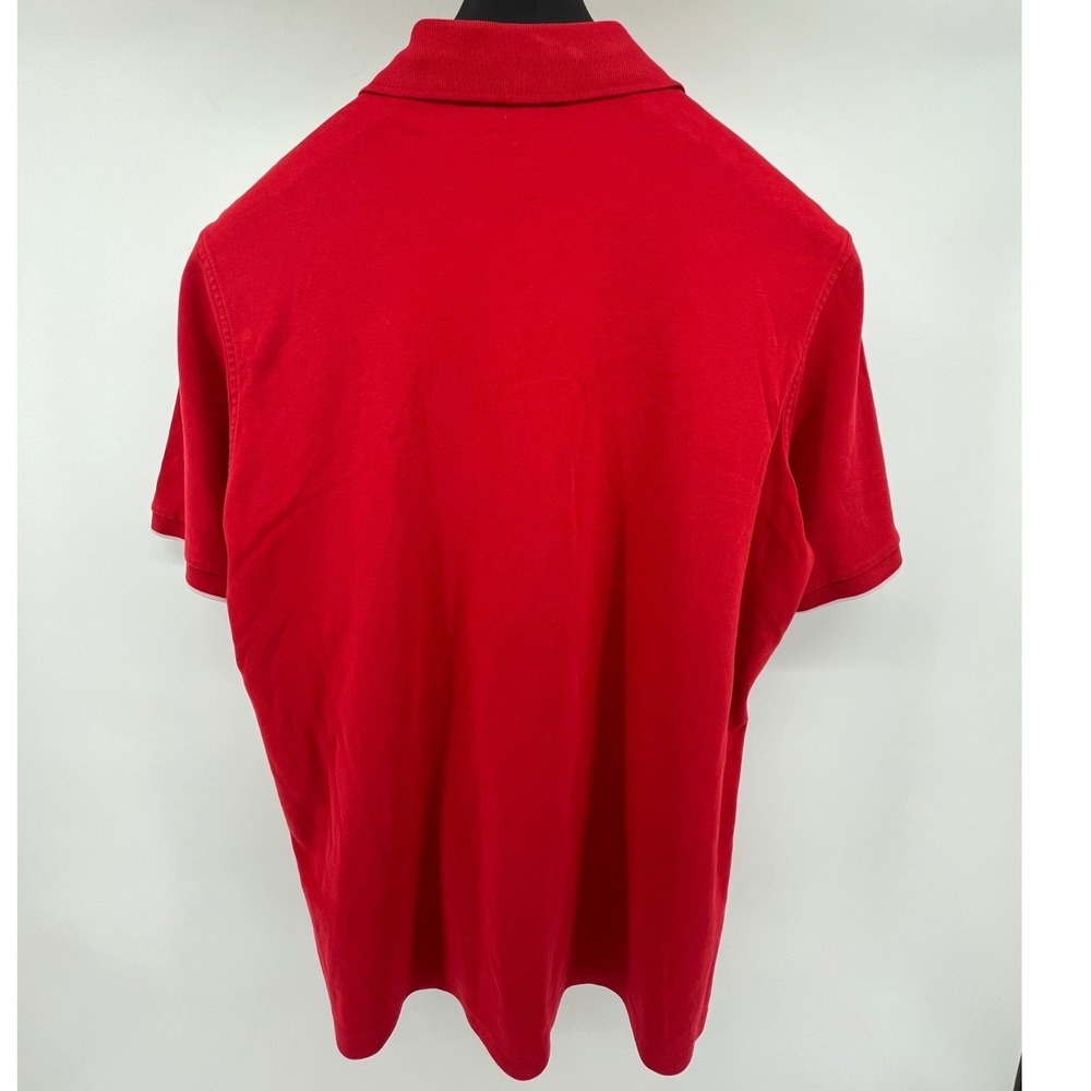Orvis Mens XL Red Short Sleeve Polo Shirt Dragonfly Logo Cotton Blend Peru - Picture 6 of 7
